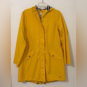 Nautica Yellow Hooded Women's Rain/Trench/ Wind Coat/ Jacket Size Large